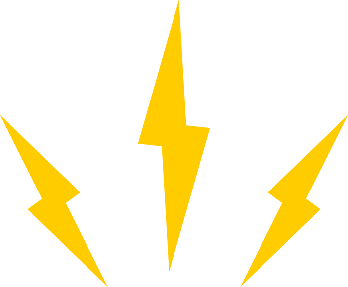 Yellow electric thunder bolt icon